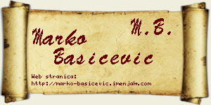 Marko Bašičević vizit kartica